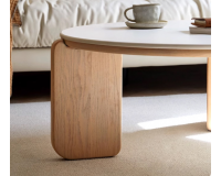 Seattle Solid Oak Round Coffee Table Set with Ceramic Top (new arrival)
